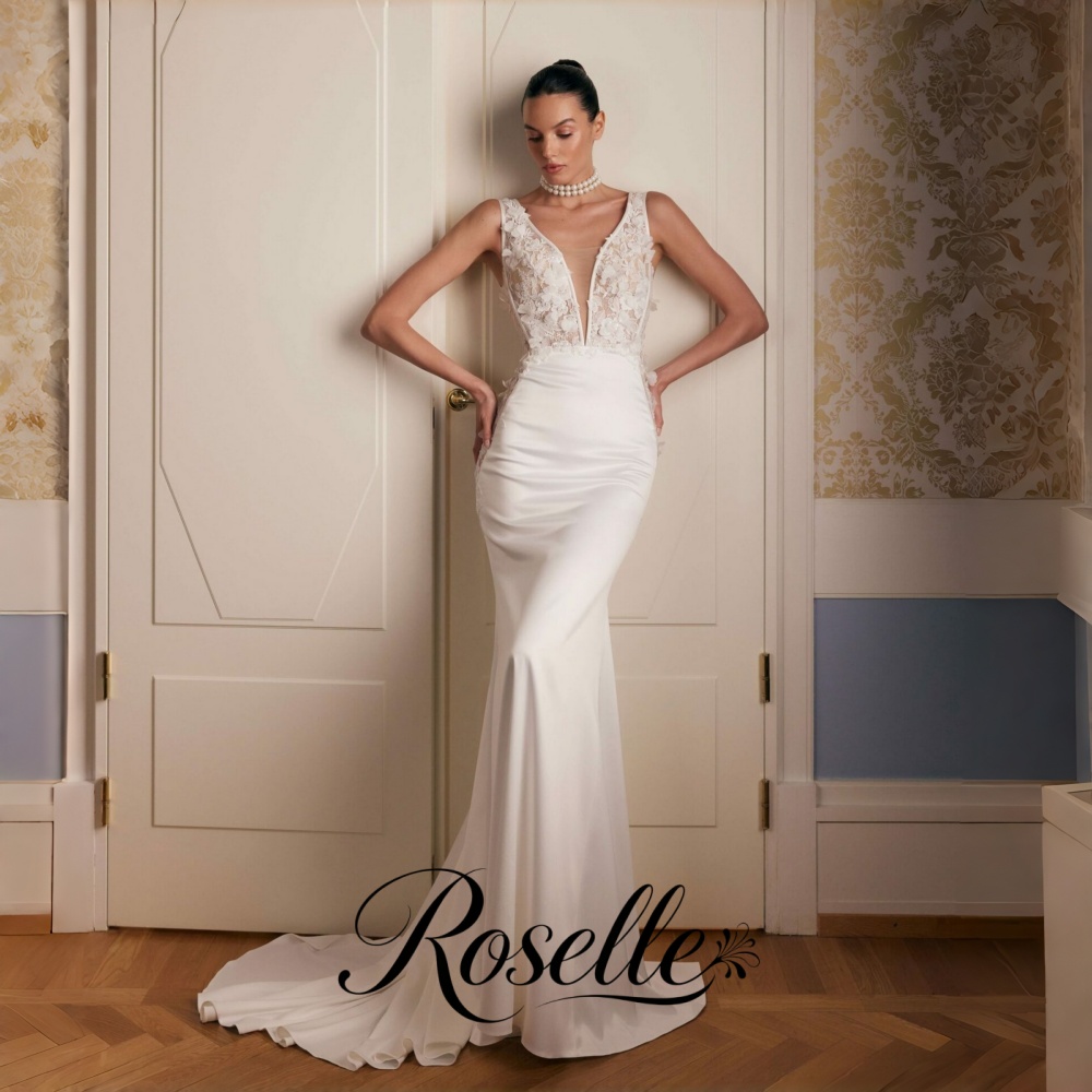 ROSELLE Lace V- Neck Mermaid W - огляд і ціна Wedding Qw