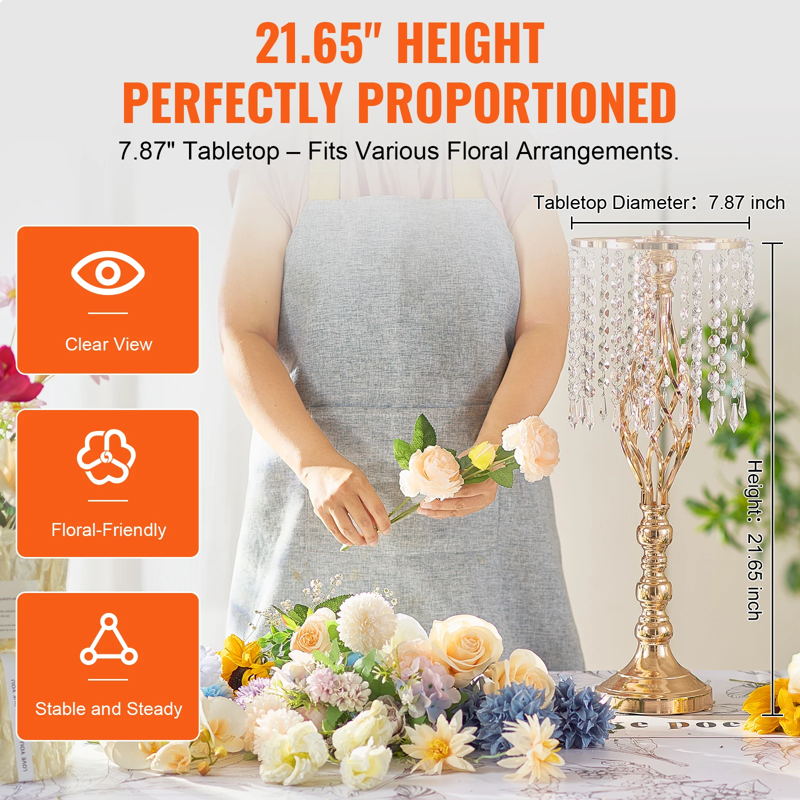 VEVOR Tall Crystal Wedding Flo - огляд і ціна Centerpiece Vase Tall