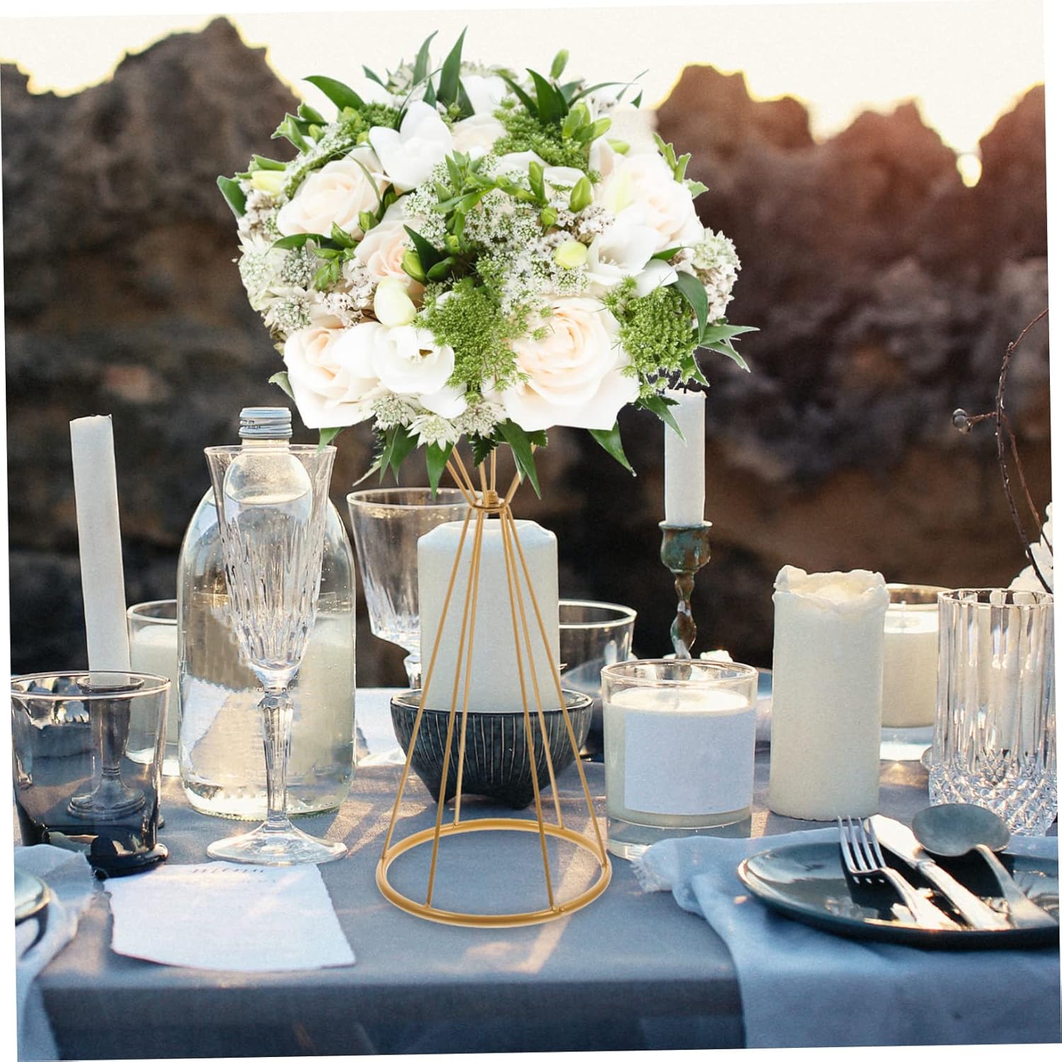 Gold Geometric Flower Stand Mo - огляд і ціна Centerpiece Vase Tall