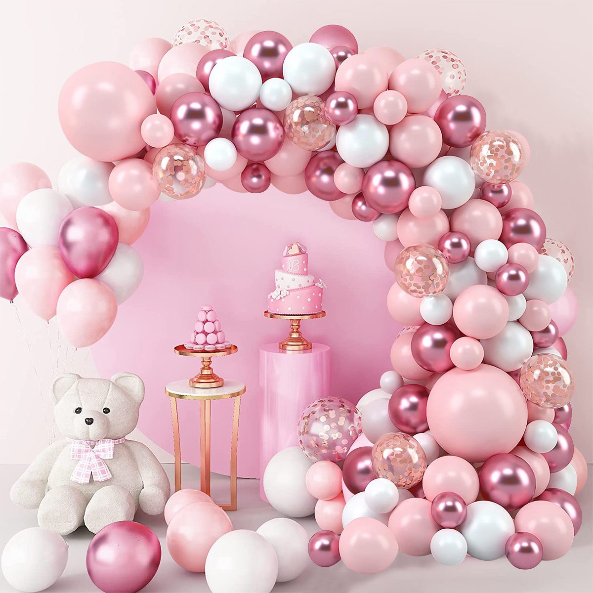Pink Macaron Balloons Garland  - огляд і ціна Wedding Day Supply Kit
