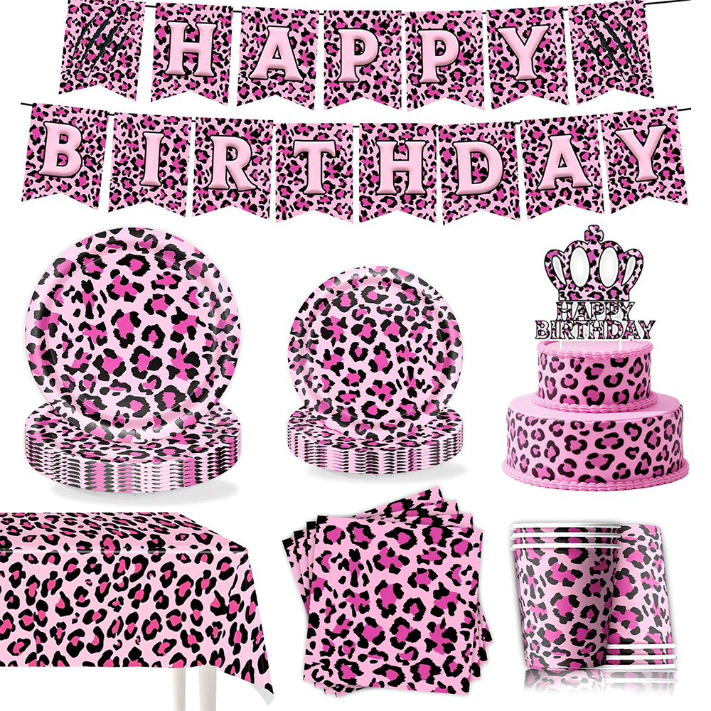 Pink Leopard Print Birthday Pa - огляд і ціна Wedding Day Supply Kit