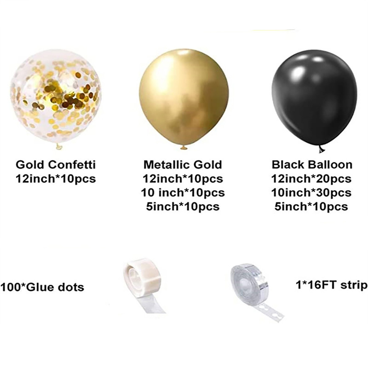 102Pcs Black Metallic Gold Con - огляд і ціна Wedding Day Supply Kit