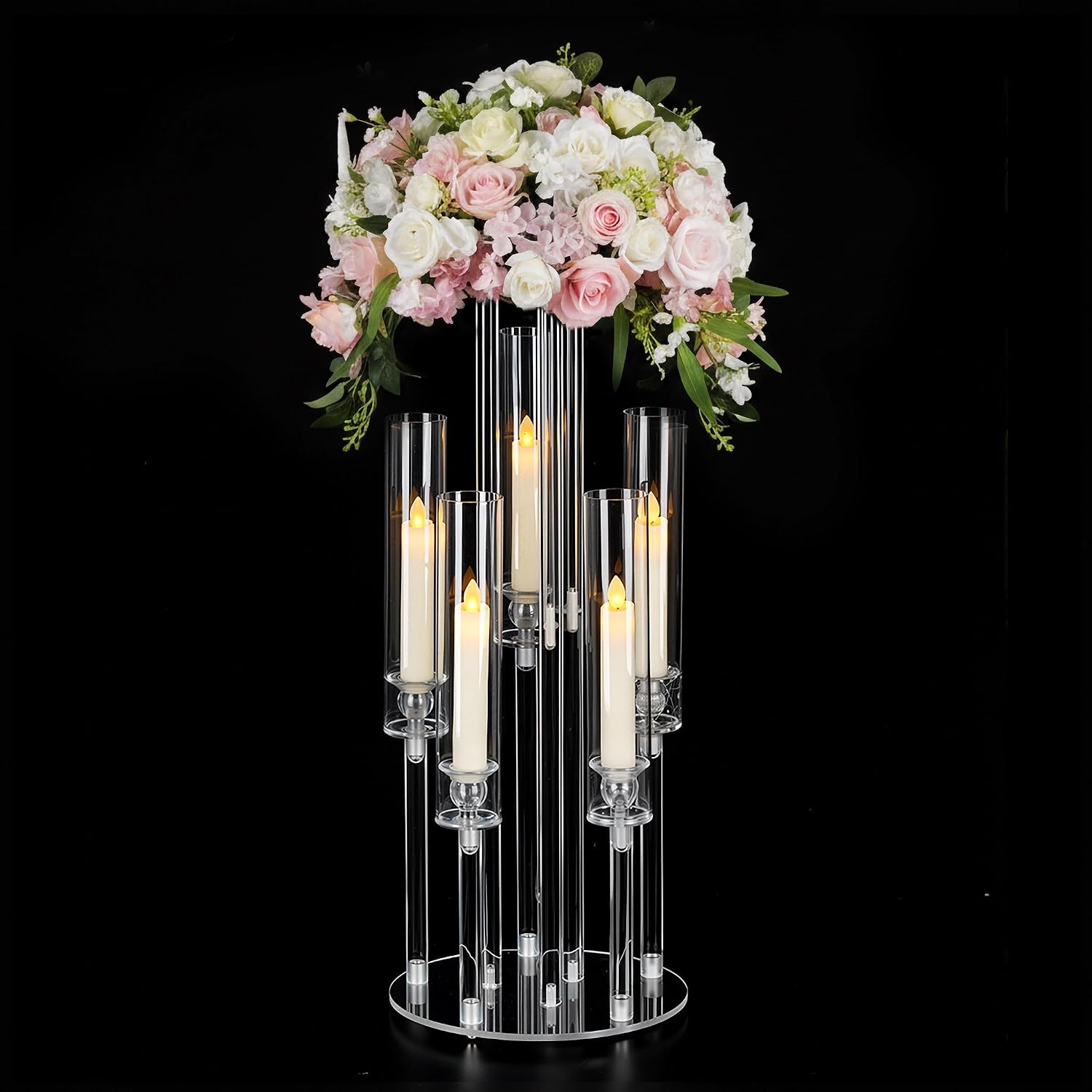 Clear 5-Arm Acrylic Candelabra - огляд і ціна Centerpiece Vase Tall
