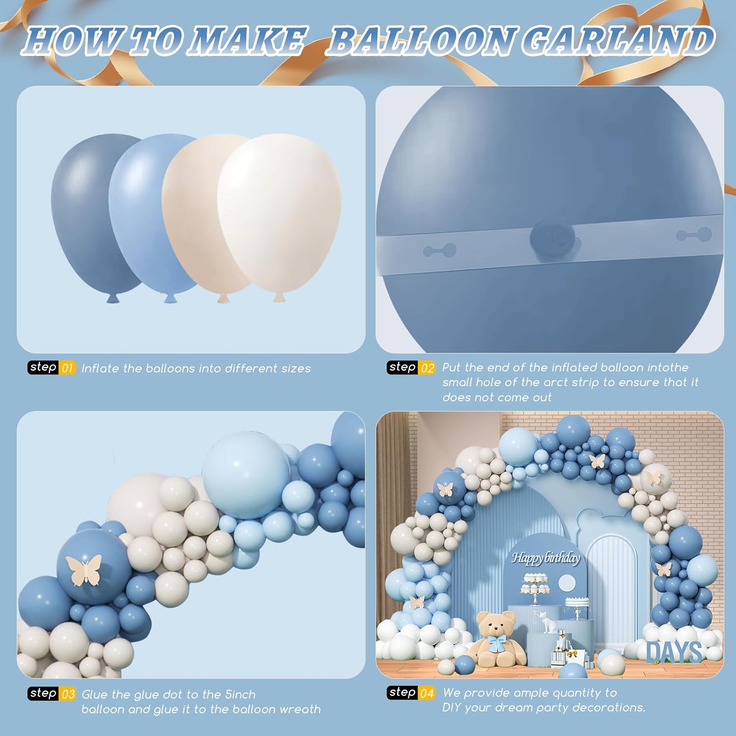 Dusty Blue Sand White Latex Ba - огляд і ціна Wedding Supply Kit