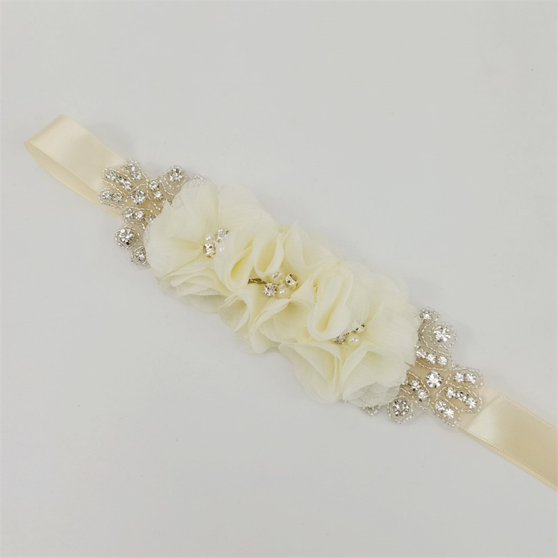 Pearl Rhinestone Chiffon Fabri - огляд і ціна Bridal Sash Ribbon