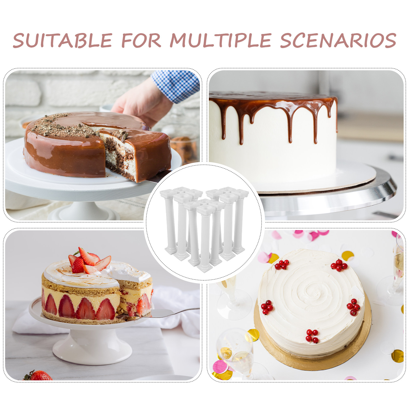 12Pcs Roman Column Cake Dowel  - огляд і ціна Wedding Support
